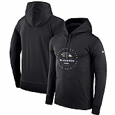 Men's Baltimore Ravens Nike Sideline Property Of Wordmark Logo Performance Pullover Hoodie Black,baseball caps,new era cap wholesale,wholesale hats